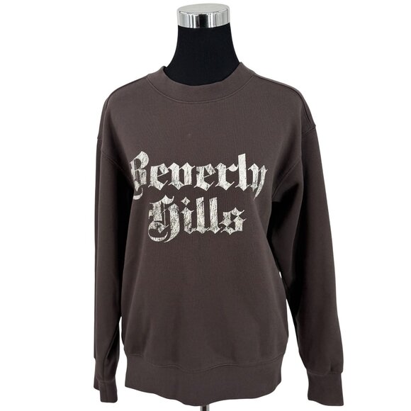 H&M Tops - H&M Brown Beverly Hills Crewneck Graphic Pullover Sweatshirt | Gunge Streetwear